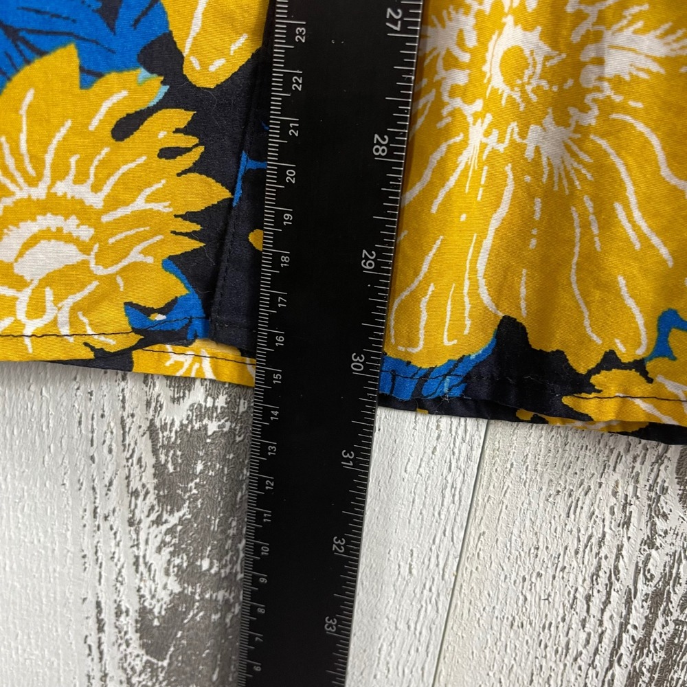 INC International Concepts Button Front Shirt Men's XL Floral Print Yellow Blue - Picture 6 of 8